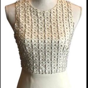 LK Bennett Ivory Textured Midi Dress